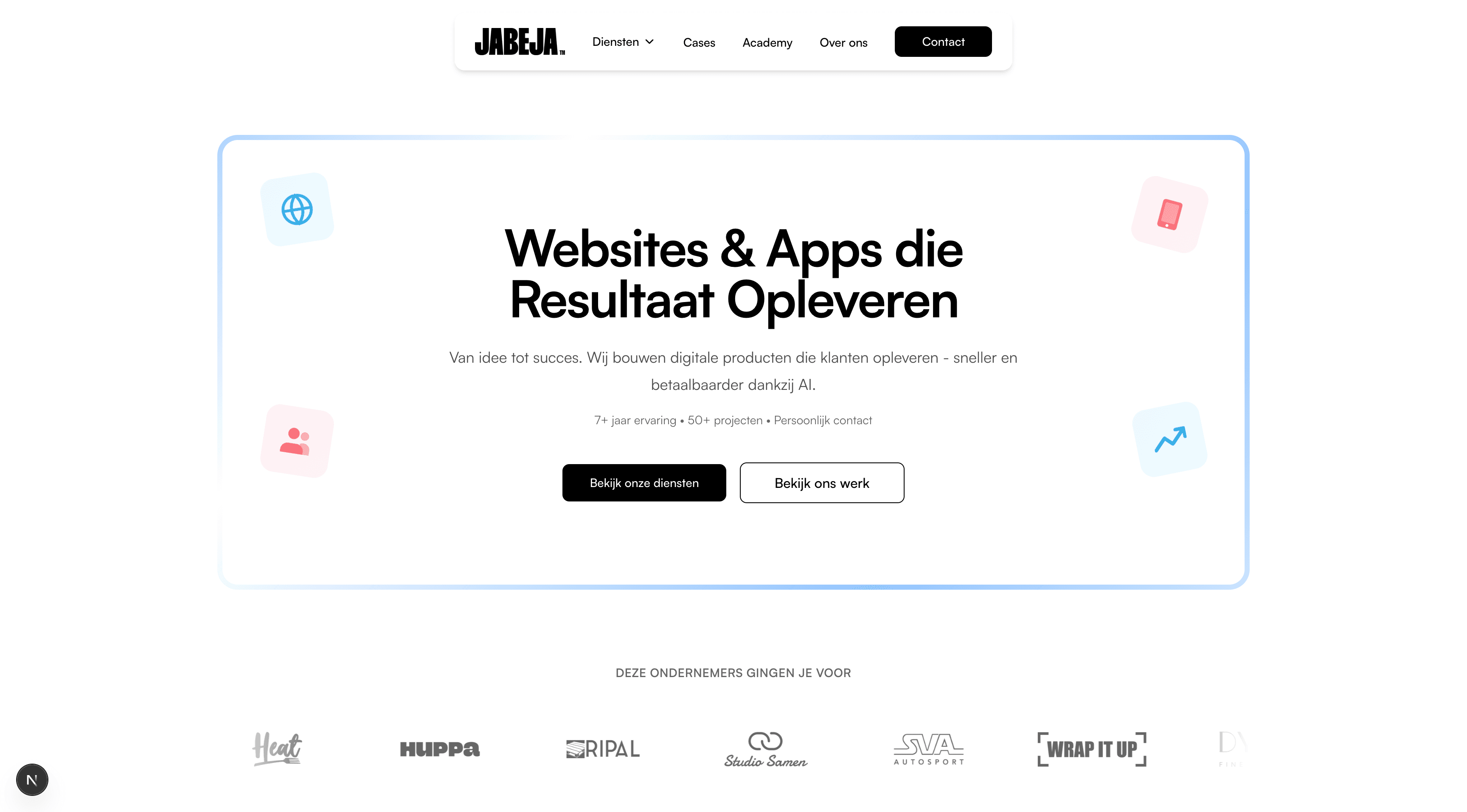 Jabeja webdesign team - Website en app ontwikkeling